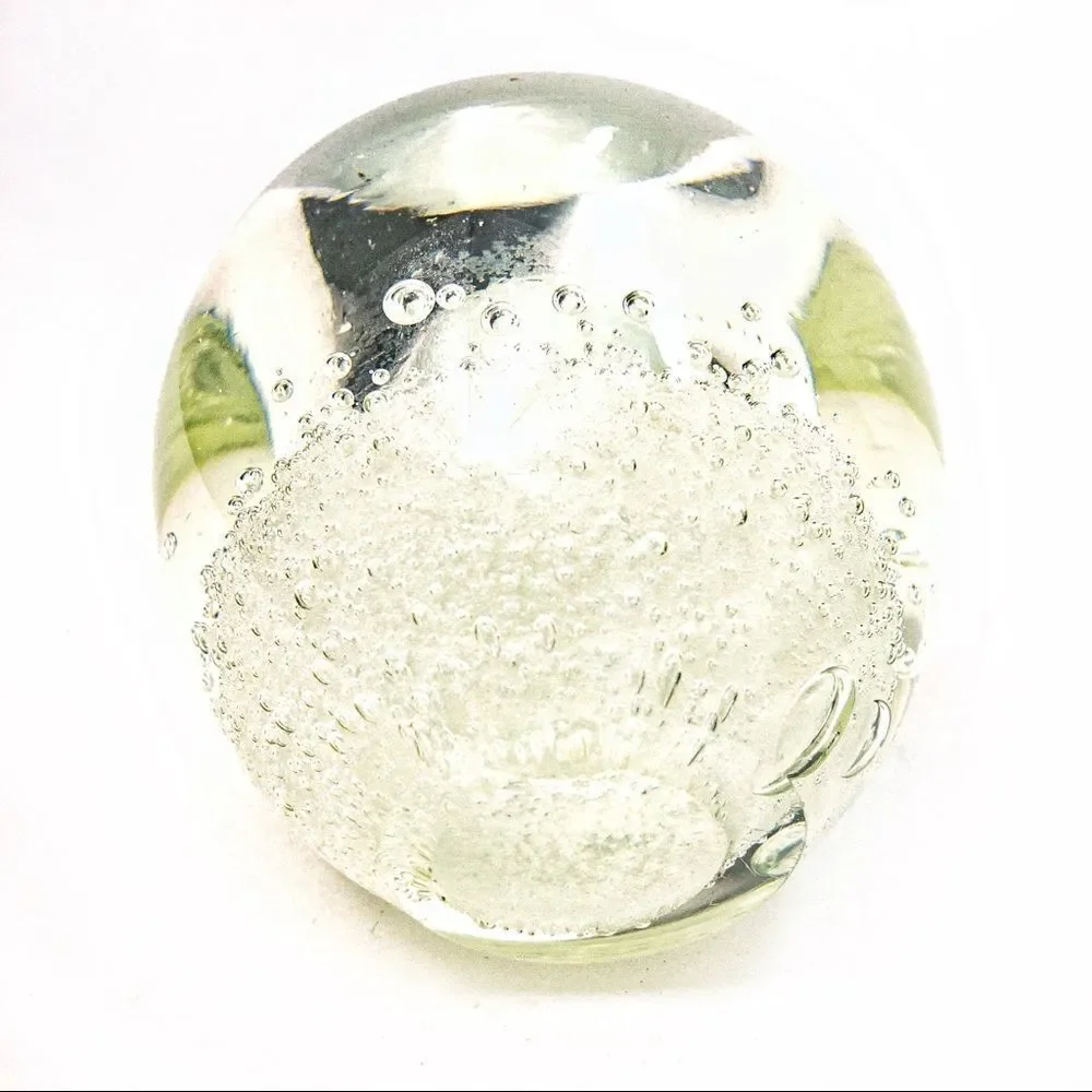 VTG Clear Blown Glass Bubbles Votive Candle Holder
